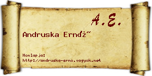 Andruska Ernő névjegykártya